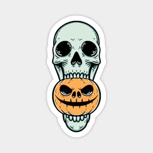 Happy Halloween Skull Pumpkin Magnet