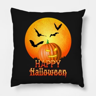 Jack O Lantern Happy Halloween Pumpkin Pillow