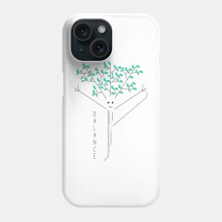 Funny drawing of a tree practicing yoga Phone Case