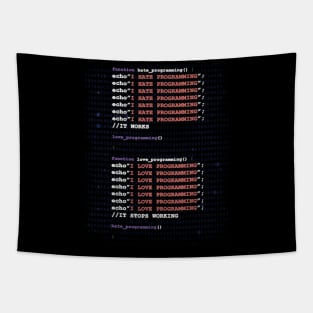 I Love Hate Programming for Coders Tapestry