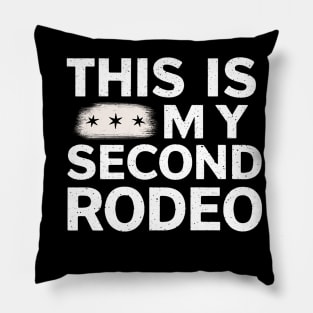 Funny black and white "This is my second rodeo" Pillow