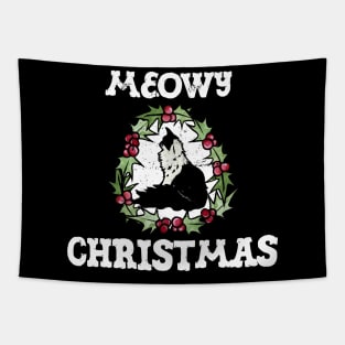 Meowy Christmas Tapestry