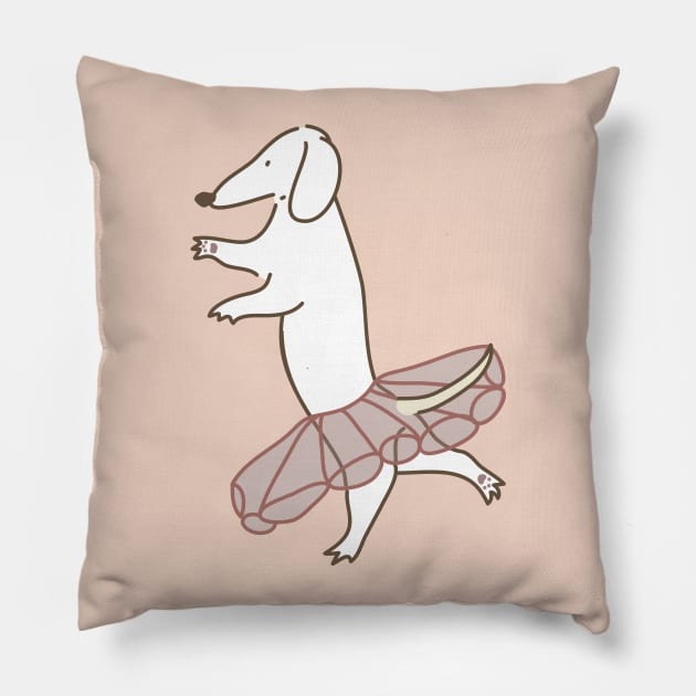 Ballet dog Pillow by Wlaurence