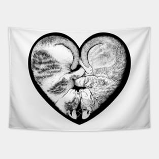 Heart Kittens Tapestry