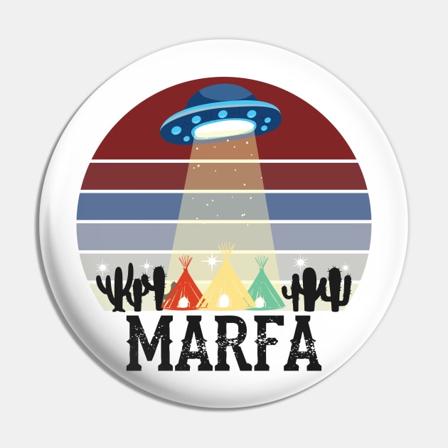 Marfa TX Ghost Lights Festival UFO Texas Art Pin by alltheprints