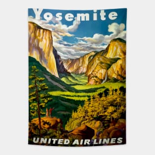 Yosemite National Park - United Air Lines - Vintage Travel Tapestry