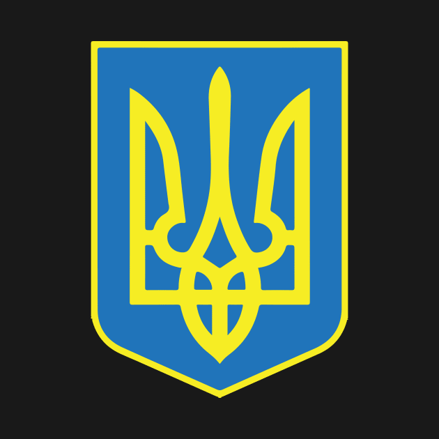 Ukraine Crest Symbol Standing With Ukraine by Bobtees