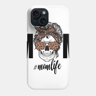 Mom Life Skull Cheetah print Retro Phone Case