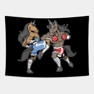 Kickboxing Muay Thai Unicorns Tapestry