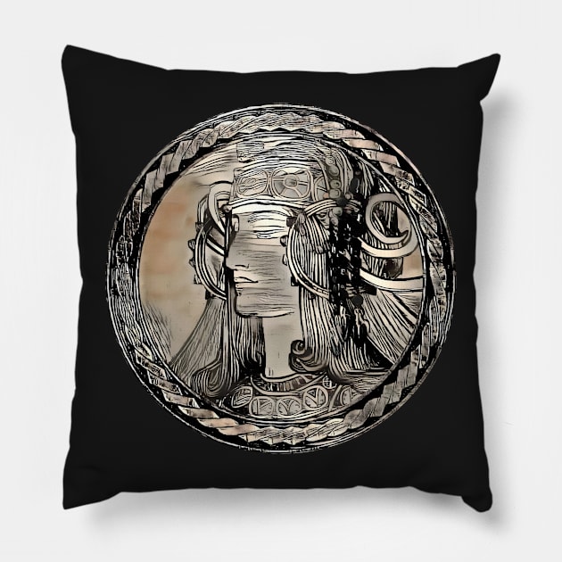 Framed Dream of Vitrail Pour la facade de la Boutique Fouquet Pillow by Swabcraft