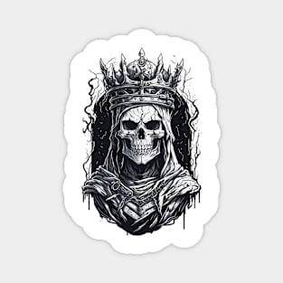 undead skull wearing crown Magnet