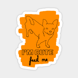 "I'm Cute.  Feed Me." Terrier Sketch Magnet