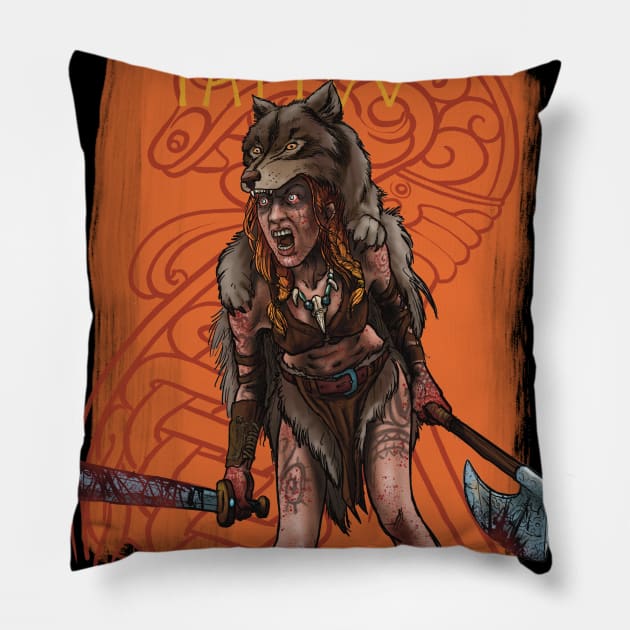 skjaldmö Pillow by Paskalamak