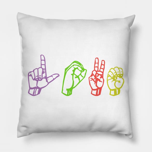 American sign language, Love Pillow by chris@christinearnold.com