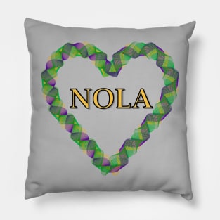 NOLA Heart Wreath - Mardi Gras Pillow