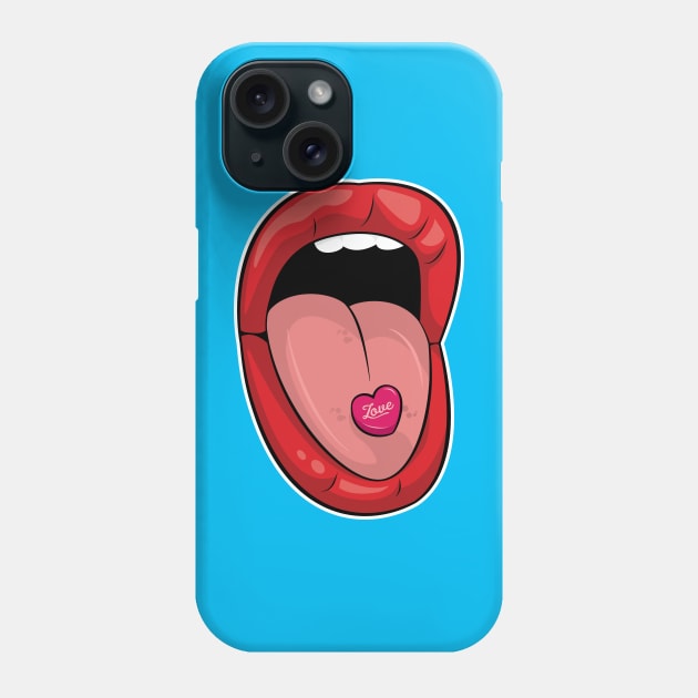 Red Lipstick Love Pill Phone Case by Hixon House