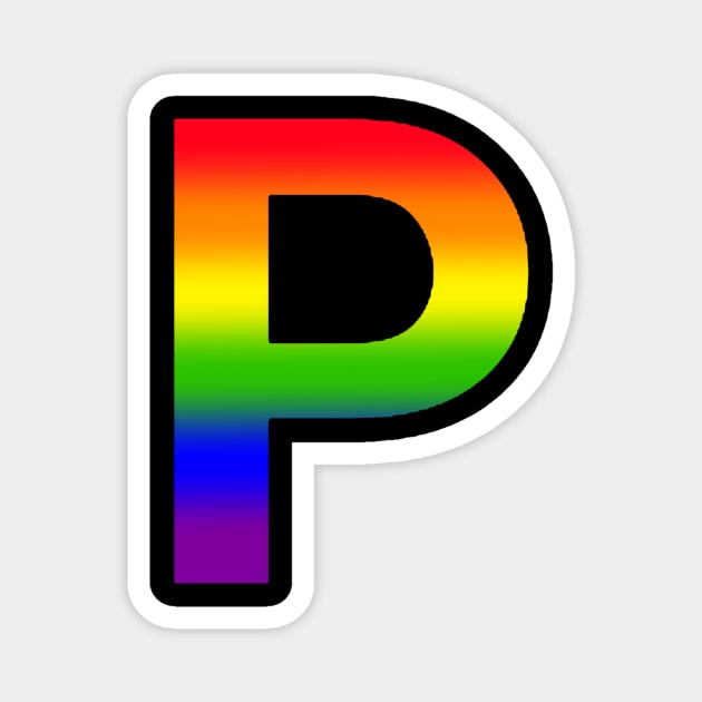 Rainbow Letter P Magnet by JennaBunnies