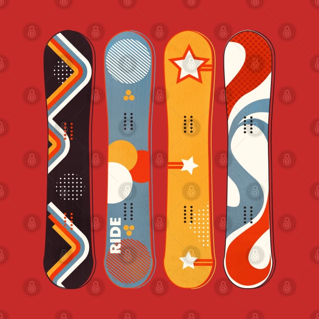 Retro Snowboards by showmemars