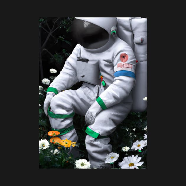 Astronaut in Flowers by maxcode