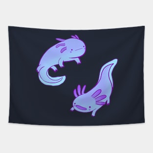 Blue axolotls drawing Tapestry