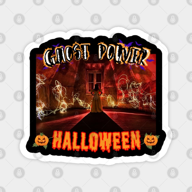 Ghost power on Halloween Magnet by Studio468