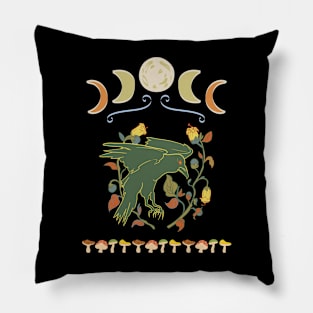 Cottagecore Raven Pillow