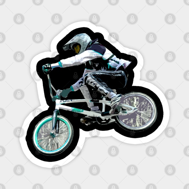 bmx race Magnet by rickylabellevie