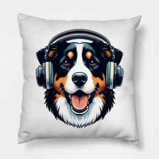 Appenzeller Sennenhund Smiling DJ in Bright Art Pillow