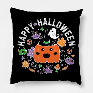 Spooky Cute Kawaii Halloween Pumpkin Bat Ghost Pillow