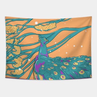 An Elegant Peacock Tapestry