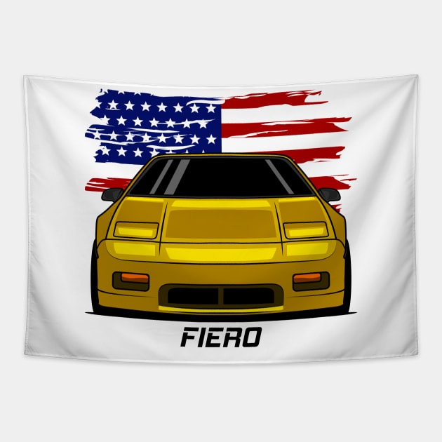 Front Yellow Fiero Tapestry by GoldenTuners