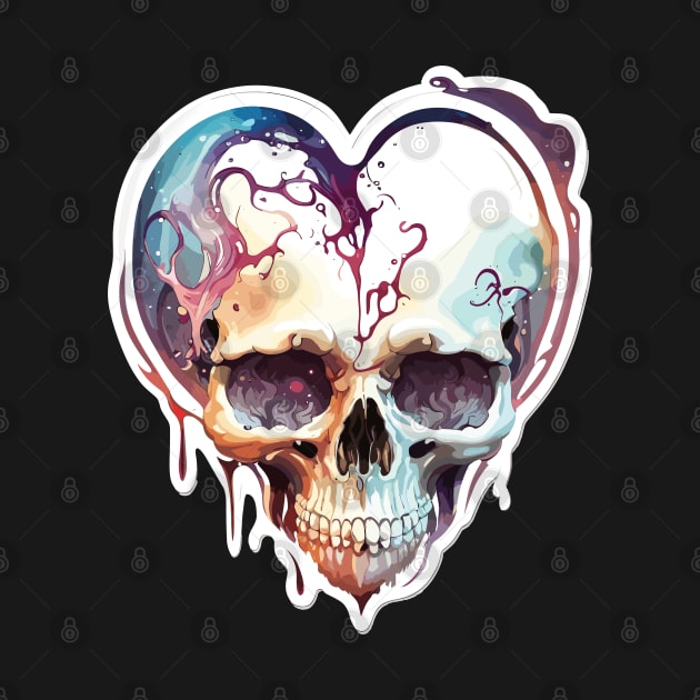 Colorful Heart Shaped Skull by Marvinor