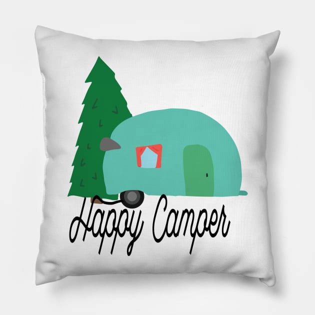 Happy Camper Pillow by Nataliatcha23