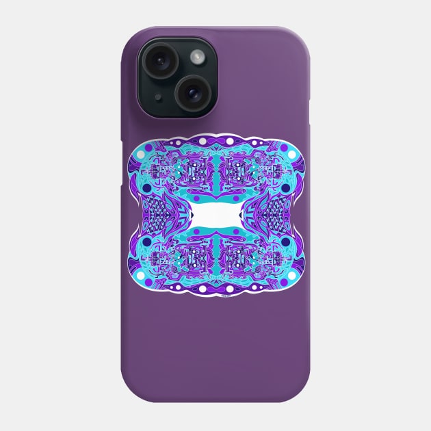 ancient light neon blue mayan spaceship ecopop Phone Case by jorge_lebeau