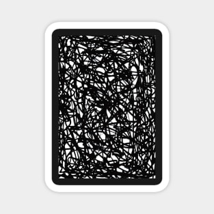 Black And White Total Abstraction Drawing Magnet