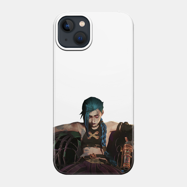 Jinx on Her Throne - Arcane LOL Powder Transparent Art - Jinx - Phone Case