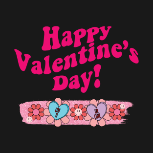 Retro Happy Valentines Day Design for Women Girls T-Shirt