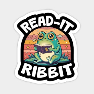 Read It Ribbit - For Frog Book Reading Lovers Magnet