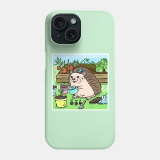 Hedgehog gardening Phone Case