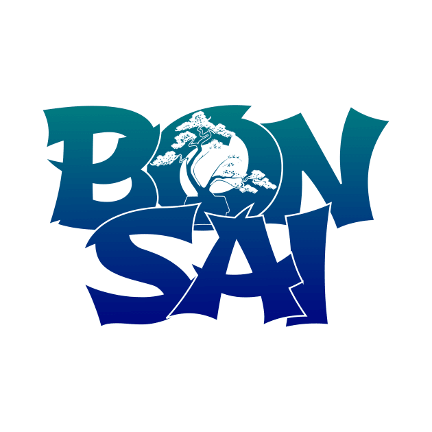 Lettering 'BONSAI' with bonsai tree by ThreeOClock