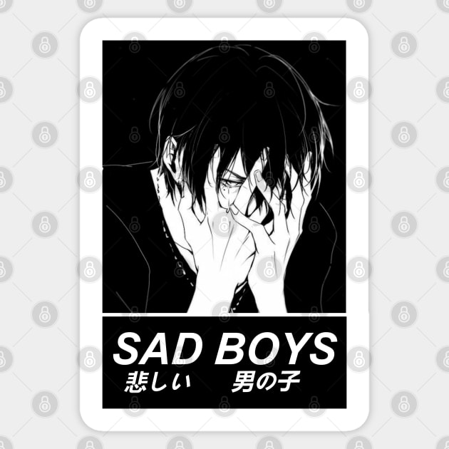 Sad Anime Boy Sticker for Sale by arsenaa