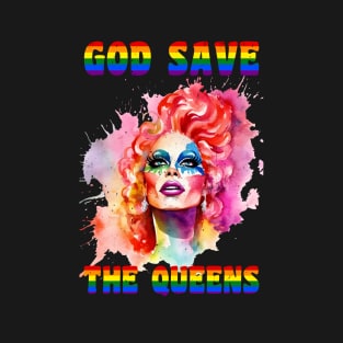 God Save The Queens Rainbow Gradient T-Shirt T-Shirt