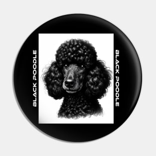 Black Poodle Pin