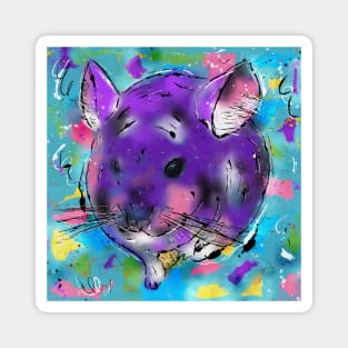 Colorful Chinchilla Magnet