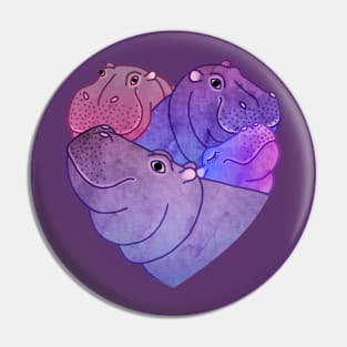 Heart Hippos Pin