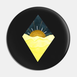 Diamond Yellow and Gold Sunset (dark background) Pin