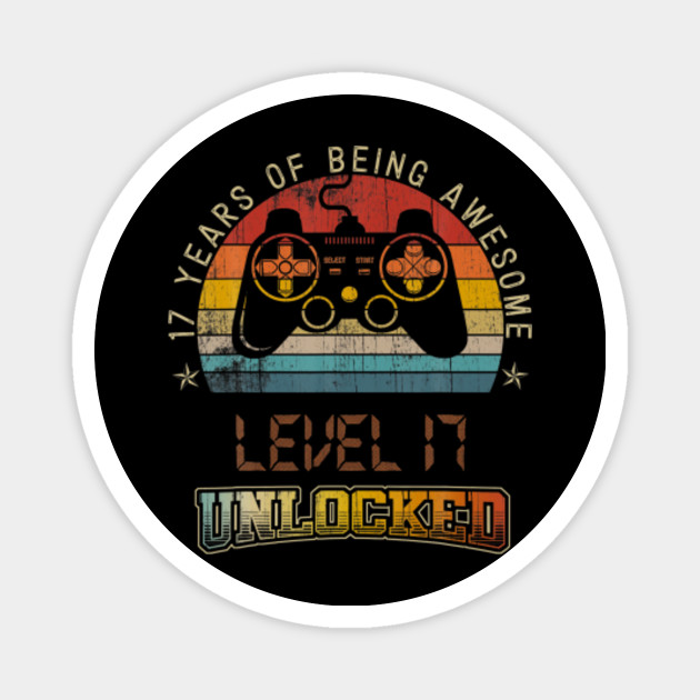 Vintage 17th Birthday 17 Year Old Birthday Boy Girl Kid Gamer Vintage 17th Birthday 17 Year Old Bday Magnes Teepublic Pl