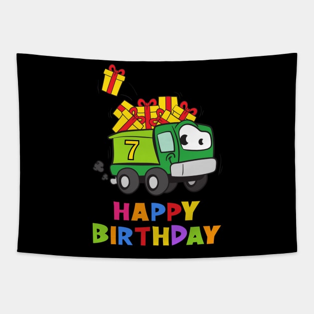 7th Birthday Party 7 Year Old Seven Years Tapestry by KidsBirthdayPartyShirts