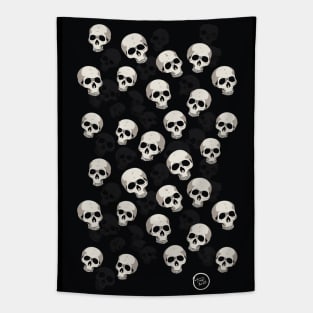 Assembly of skulls for Halloween Tapestry