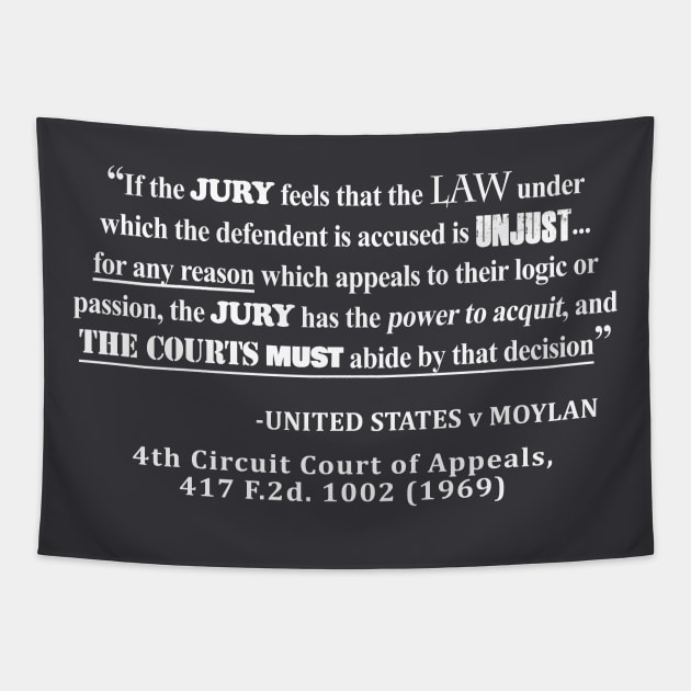 Jury Nullificaton Case Law Quote White Text Tapestry by sovereign120